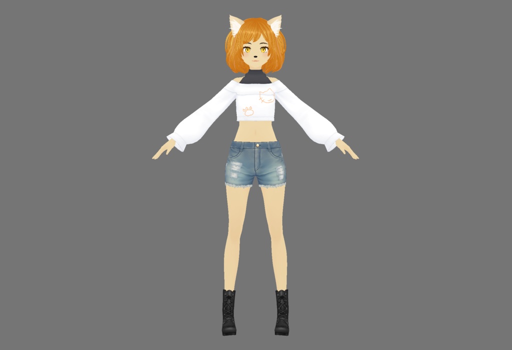 【VRoid/VRM】キャシー・ケモケ【オリジナル3Dモデル】