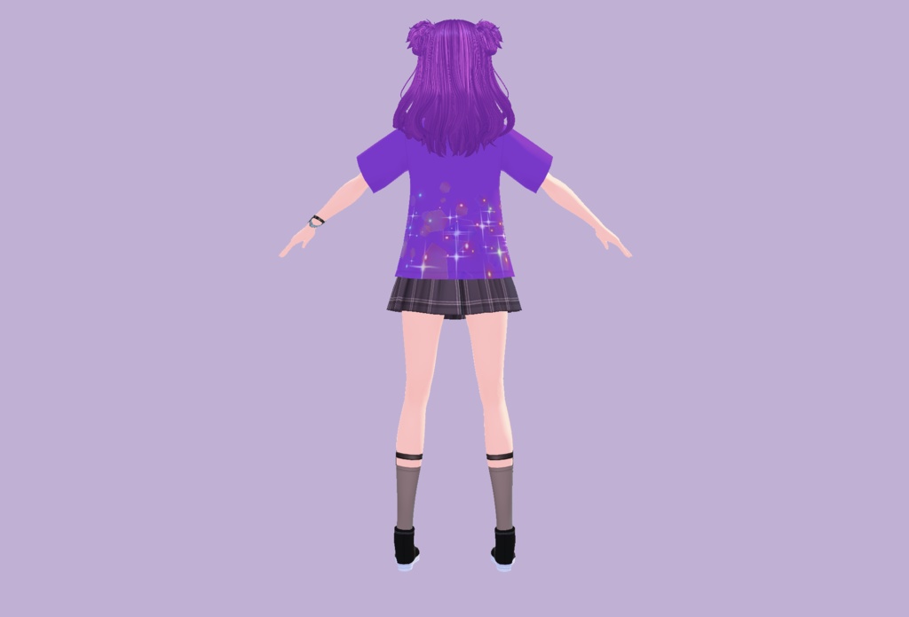 【VRoid/VRM/アバター】ユカリ・ムラサキ【オリジナル3Dモデル/vroidファイル付】