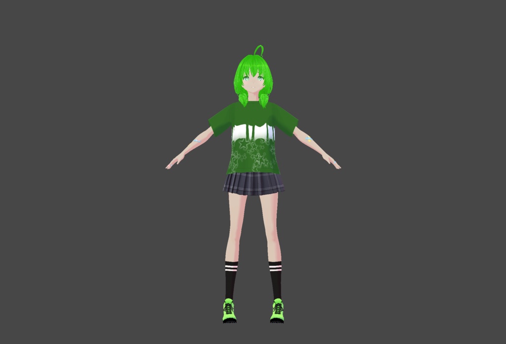 【VRoid/VRM/アバター】アカネ・ミドリヤ【オリジナル3Dモデル/vroidファイル付】