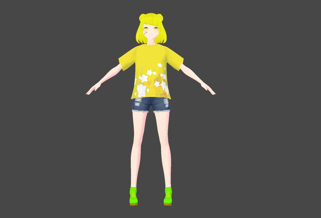 【VRoid/VRM/アバター】イエロ・イロミヤ【オリジナル3Dモデル/vroidファイル付】