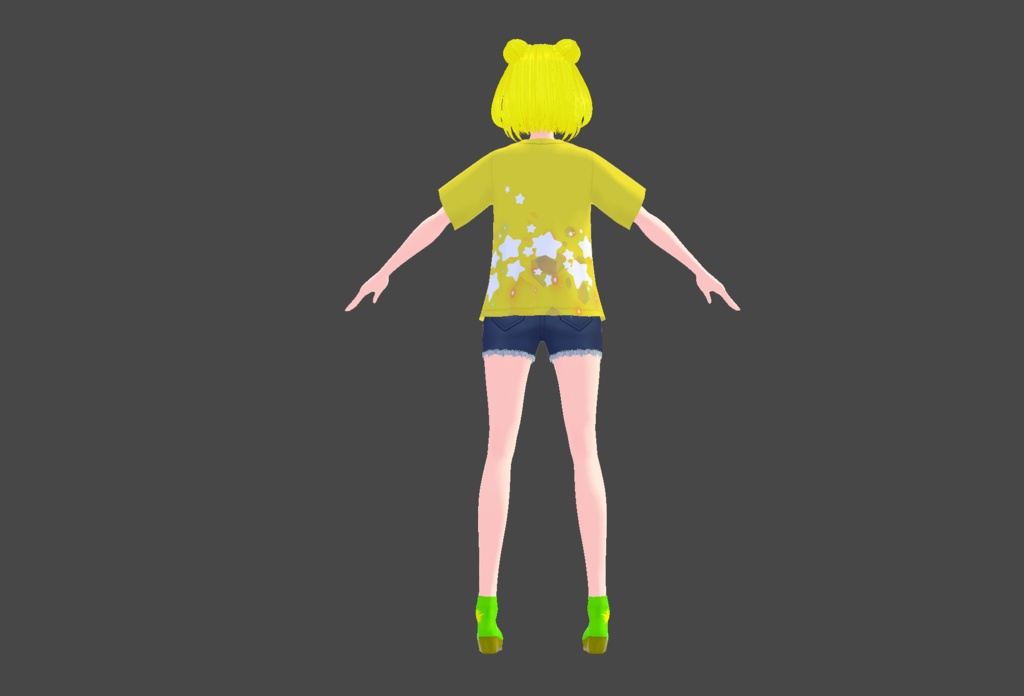 【VRoid/VRM/アバター】イエロ・イロミヤ【オリジナル3Dモデル/vroidファイル付】