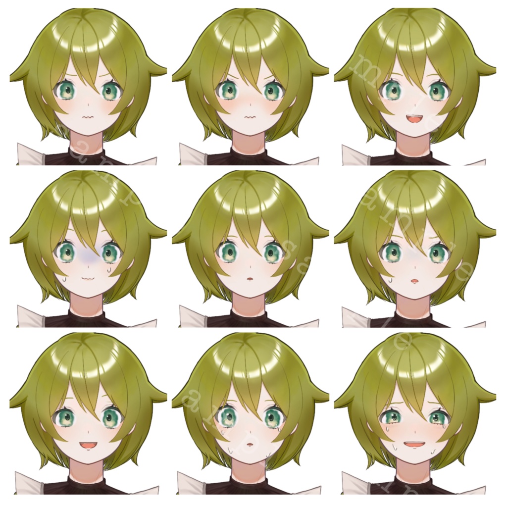 無料版あり 立ち絵素材4 緑髪