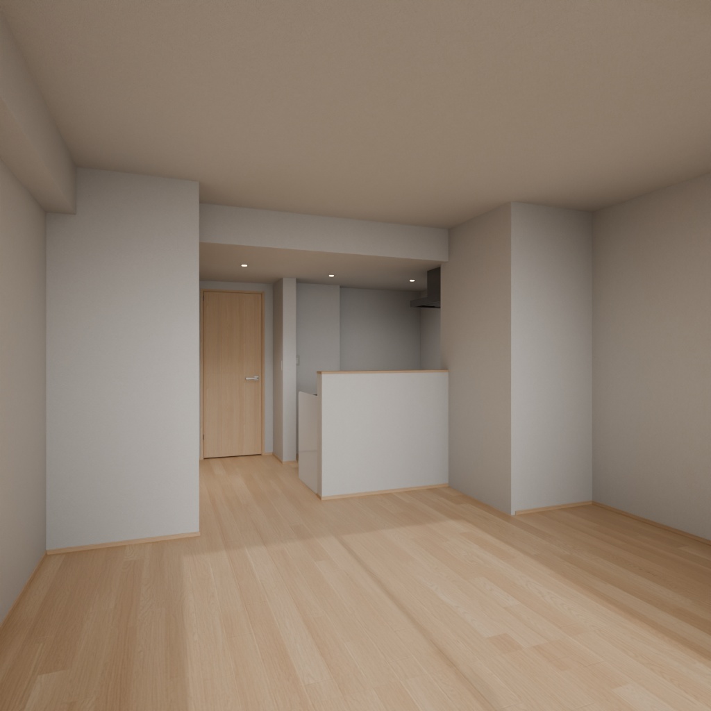 【3Dモデル】部屋単体(1LDK) | 建築パース・漫画背景・3Dアニメ向け | blend/fbx同梱