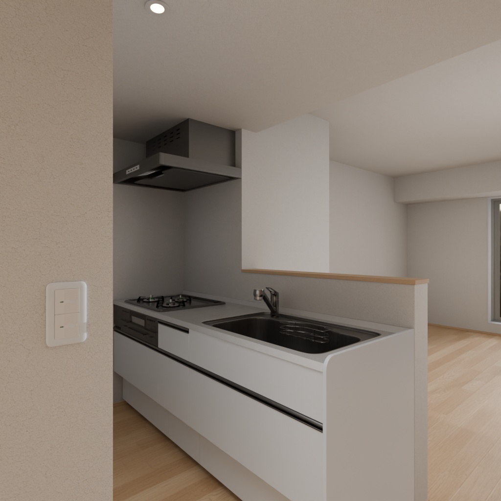 【3Dモデル】部屋単体（1LDK） | 建築パース・漫画背景・3Dアニメ向け | blend/fbx同梱