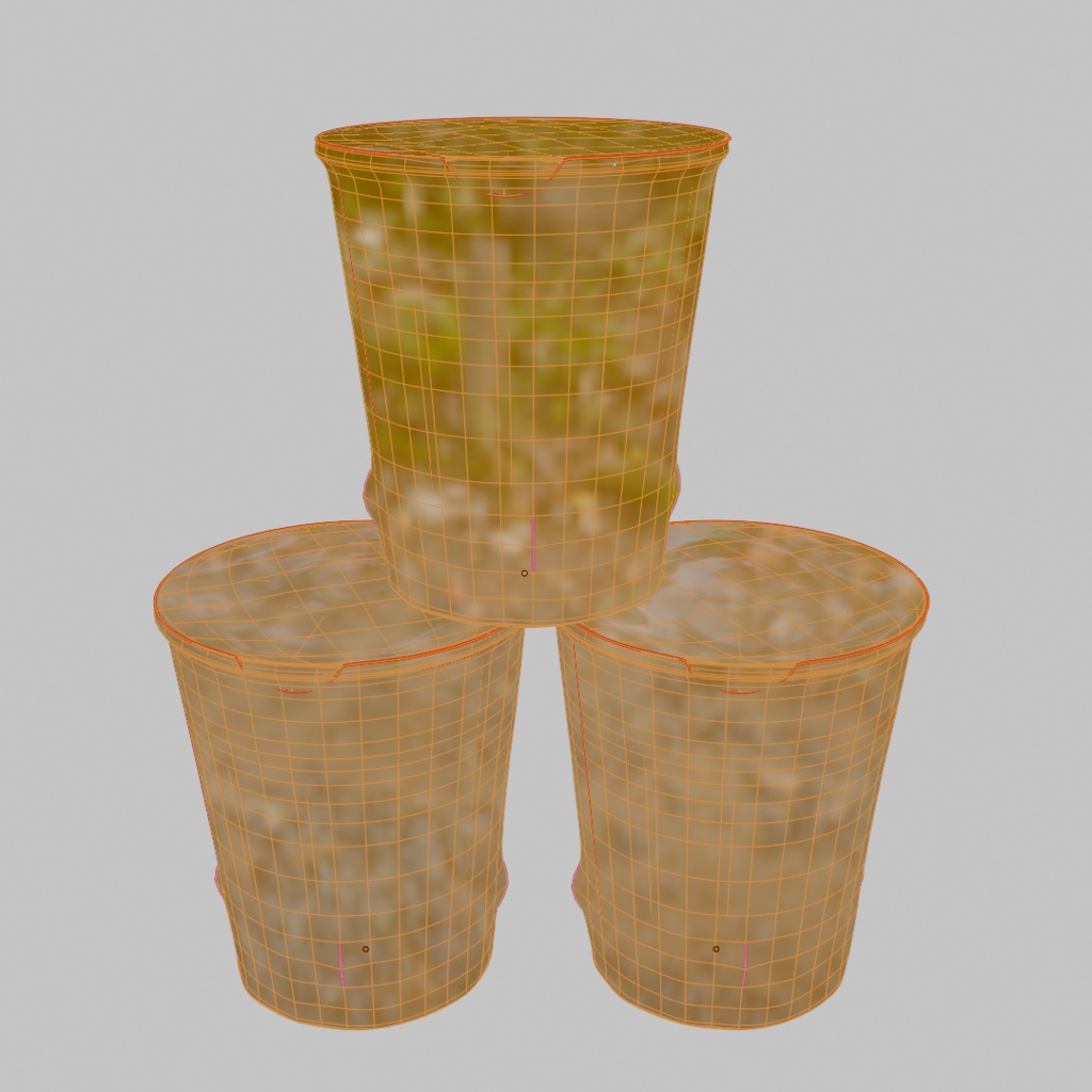 【3Dモデル】カップラーメン・カップ麺セット | 建築パース・漫画背景・3Dアニメ向け | blend/fbx同梱