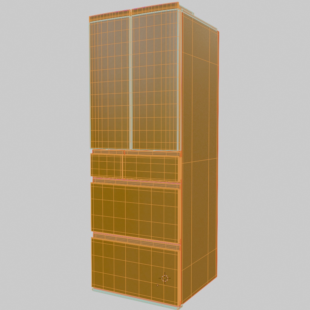 【3Dモデル】冷蔵庫 | 建築パース・漫画背景・3Dアニメ向け | blend/fbx同梱