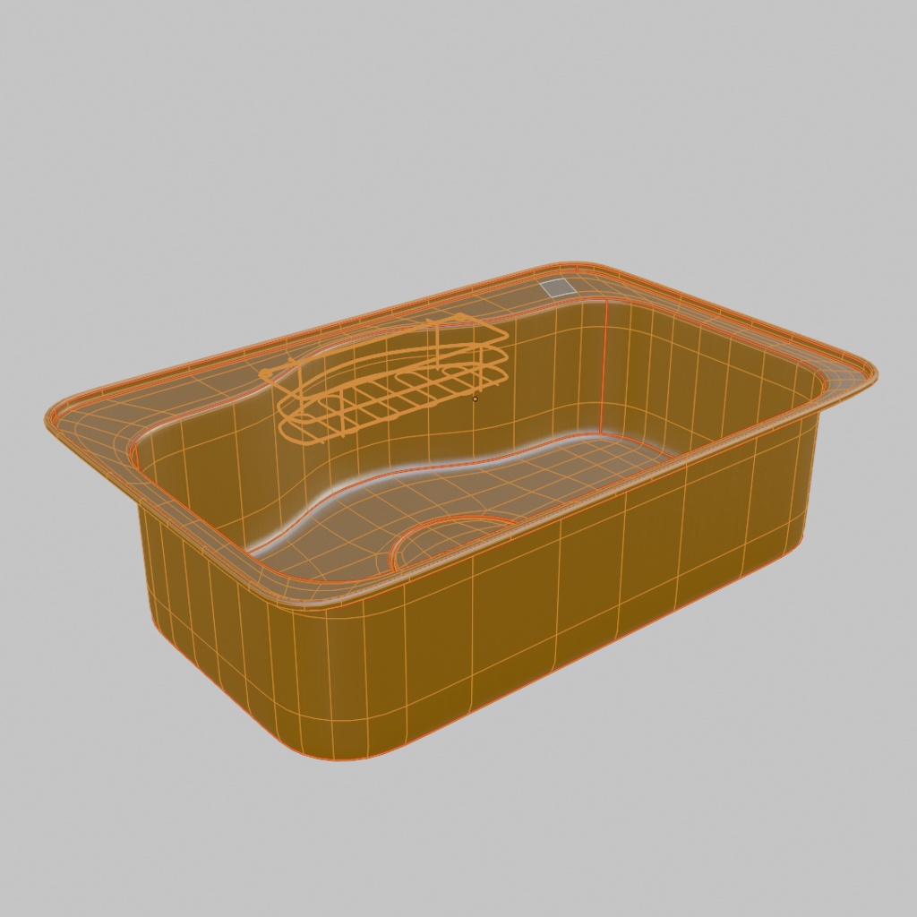 【3Dモデル】キッチンシンク・シンク | 建築パース・漫画背景・3Dアニメ向け | blend/fbx同梱