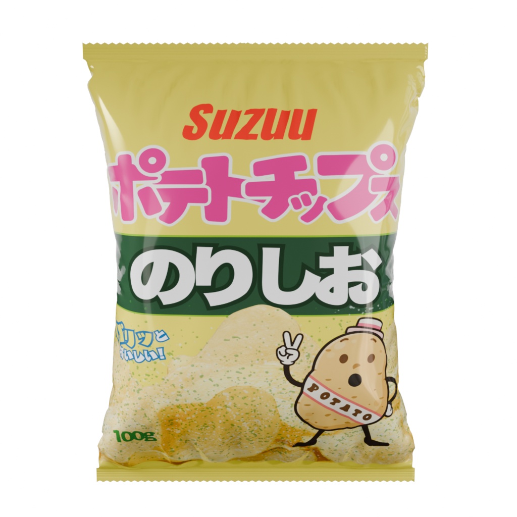 【3Dモデル】スナック菓子 | 建築パース・漫画背景・3Dアニメ向け | blend/fbx同梱
