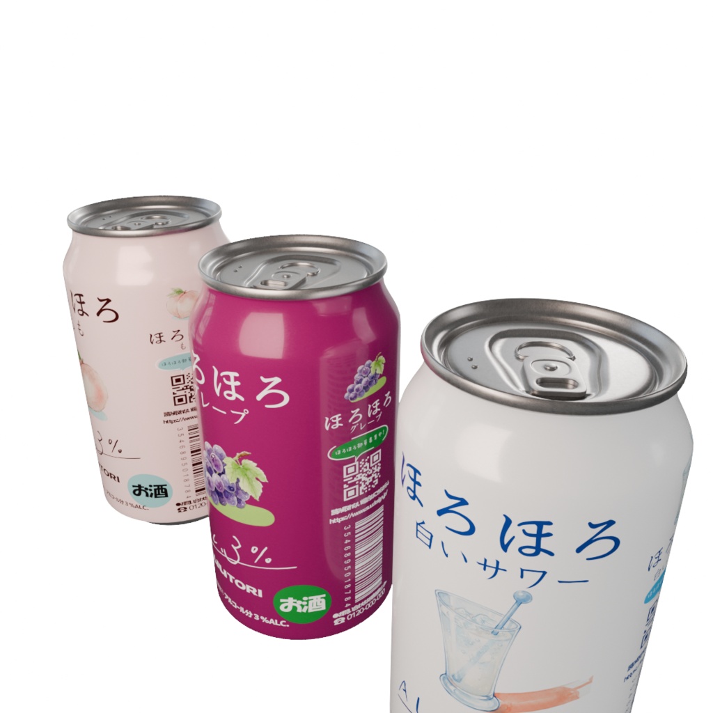 【3Dモデル】缶チューハイセット | 建築パース・漫画背景・3Dアニメ向け | blend/fbx同梱
