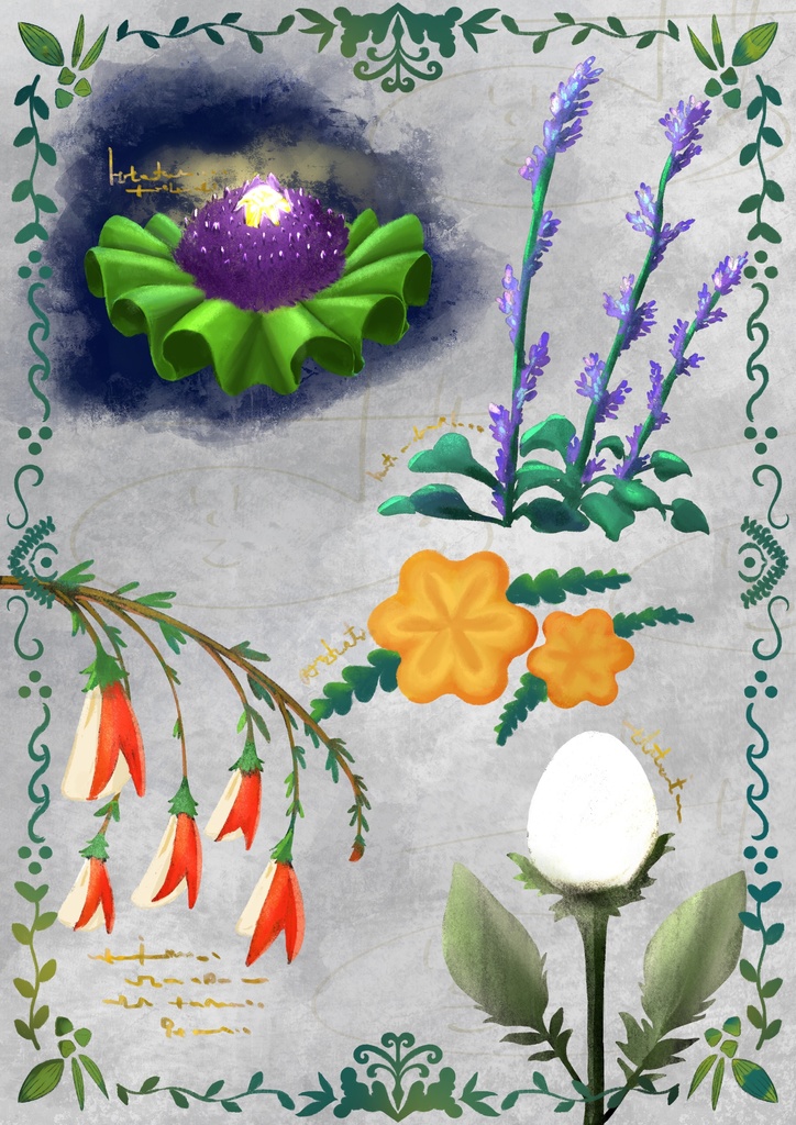 空想植物スタンプセット　CLIP STUDIO用