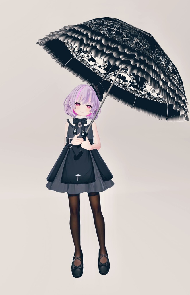 【VRchat向け】 *:゜:☆†ゴシックアンブレラ†☆゜:*【全アバター対応】