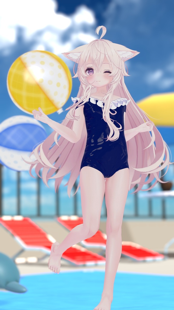 【VRChat向け】 ☆プリティリップル ☆【4アバター対応水着】
