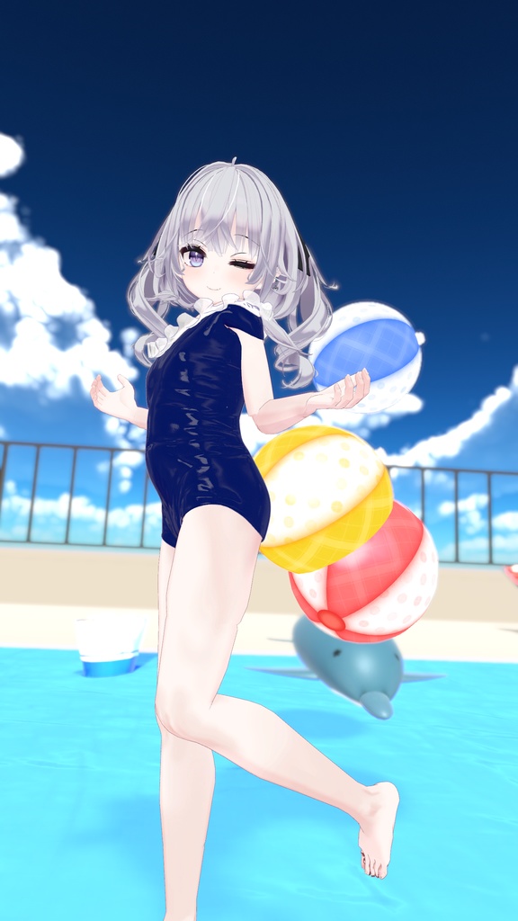 【VRChat向け】 ☆プリティリップル ☆【4アバター対応水着】