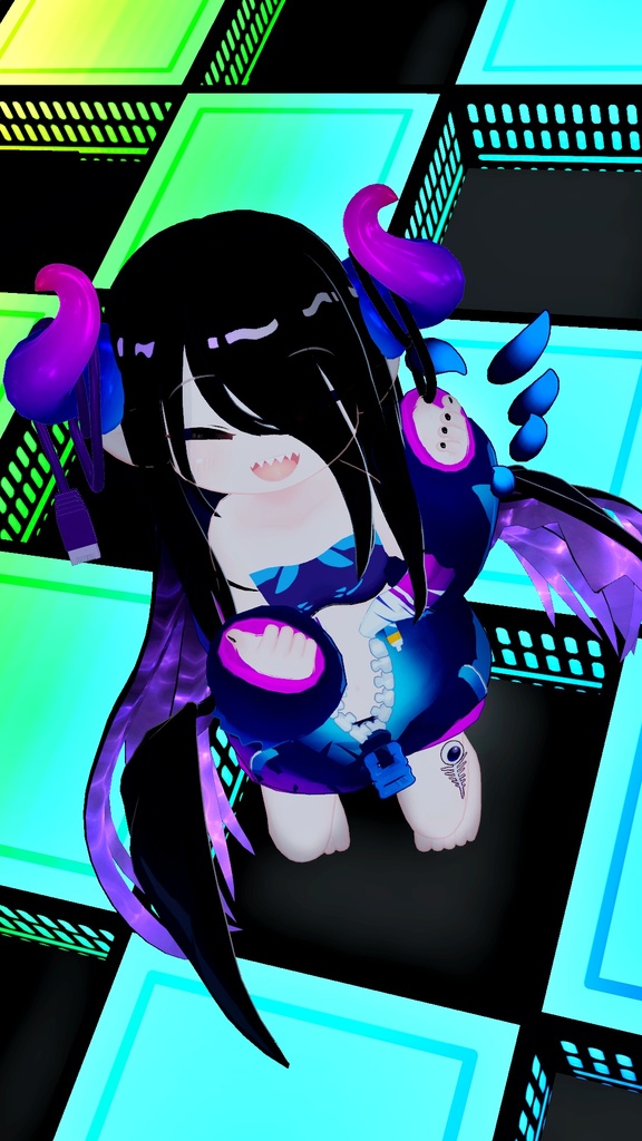 【VRChat】 *:゜ほぼ全アバター対応 🌈動く!ゲーミングホーン🌈:*【全アバター対応】