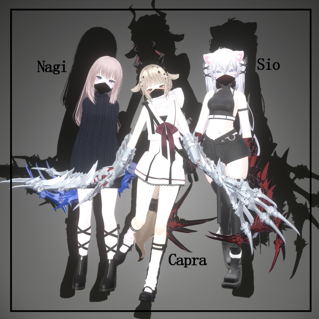 【VRChat】 *:゜Phantomシリーズ第1弾 ほぼ全アバター対応 機械の義手 PhantomGeared*【20アバターセットアップ済み全部入り】