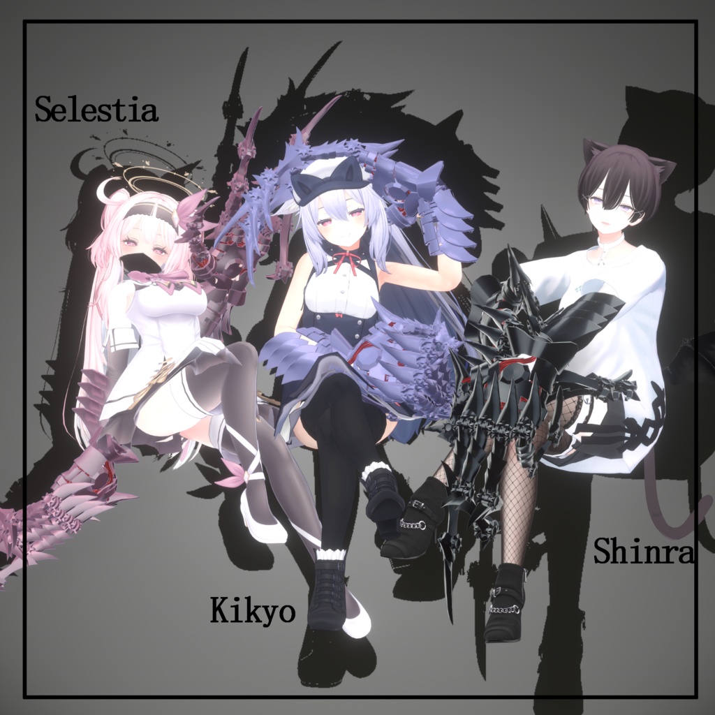 【VRChat】 *:゜Phantomシリーズ第1弾 ほぼ全アバター対応 機械の義手 PhantomGeared*【20アバターセットアップ済み全部入り】