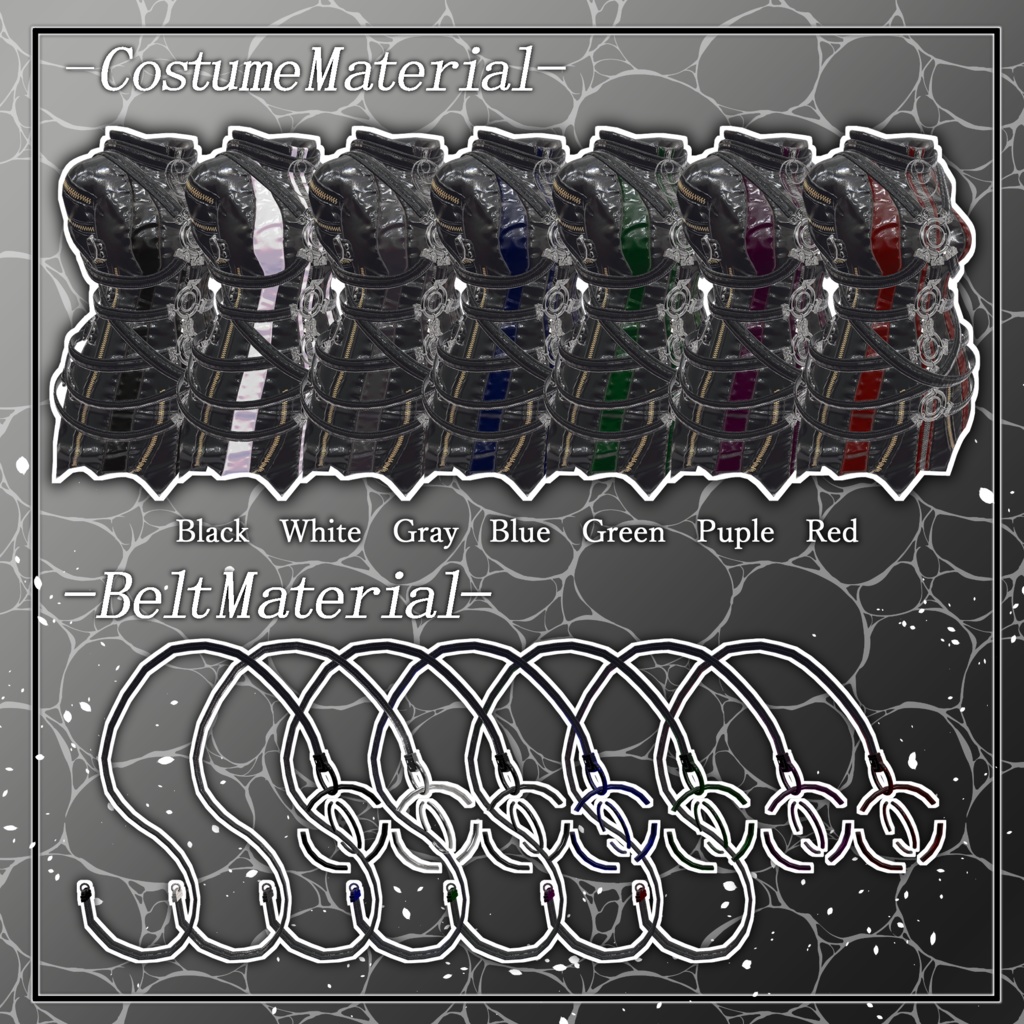 【VRChat】 *:゜神哭シリーズ第1弾 複数アバター対応 幽衣神哭Grievell*【14アバター対応】