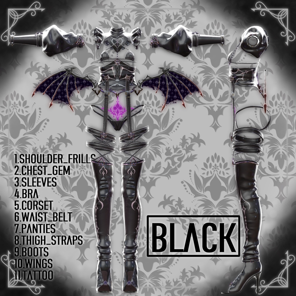 販売:10/15~〖4日間限定SALE〗♠ SpadeHex ♠〖VRChat / 11+αアバター対応〗