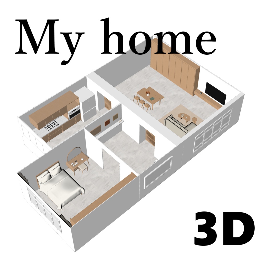 [3D]My cozy home_clip studio file