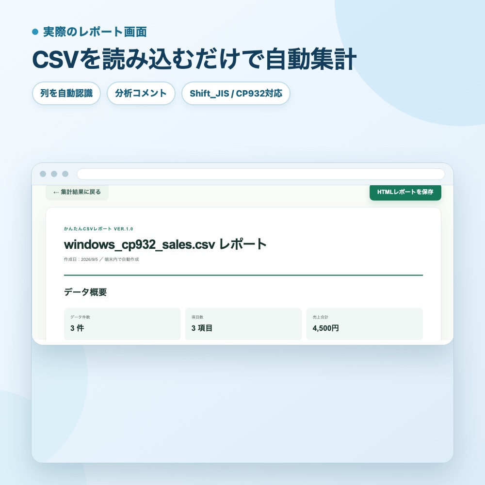 かんたんCSVレポート Ver.1.0