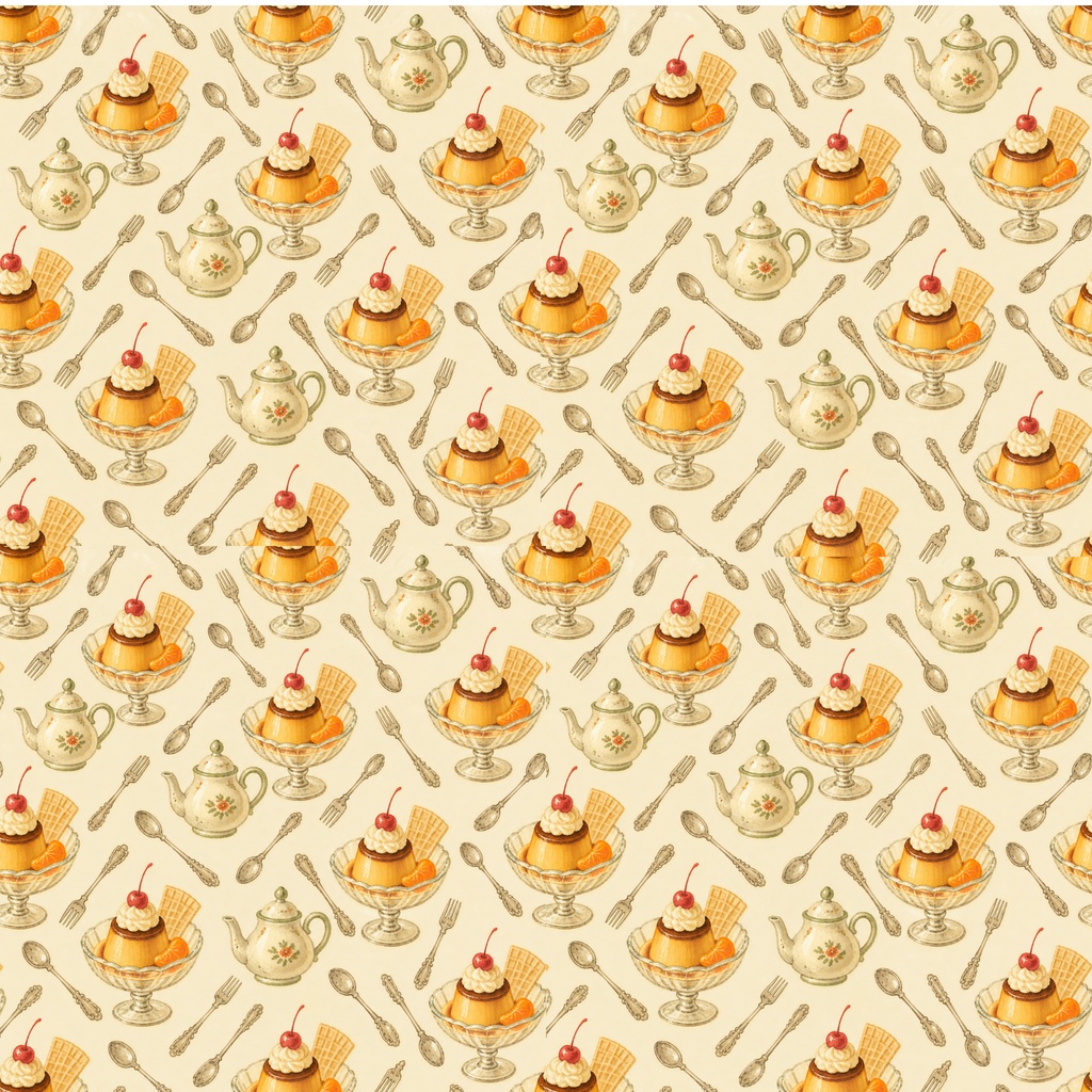 昭和レトロ✕洋菓子　包装紙　デザインペーパー　4枚