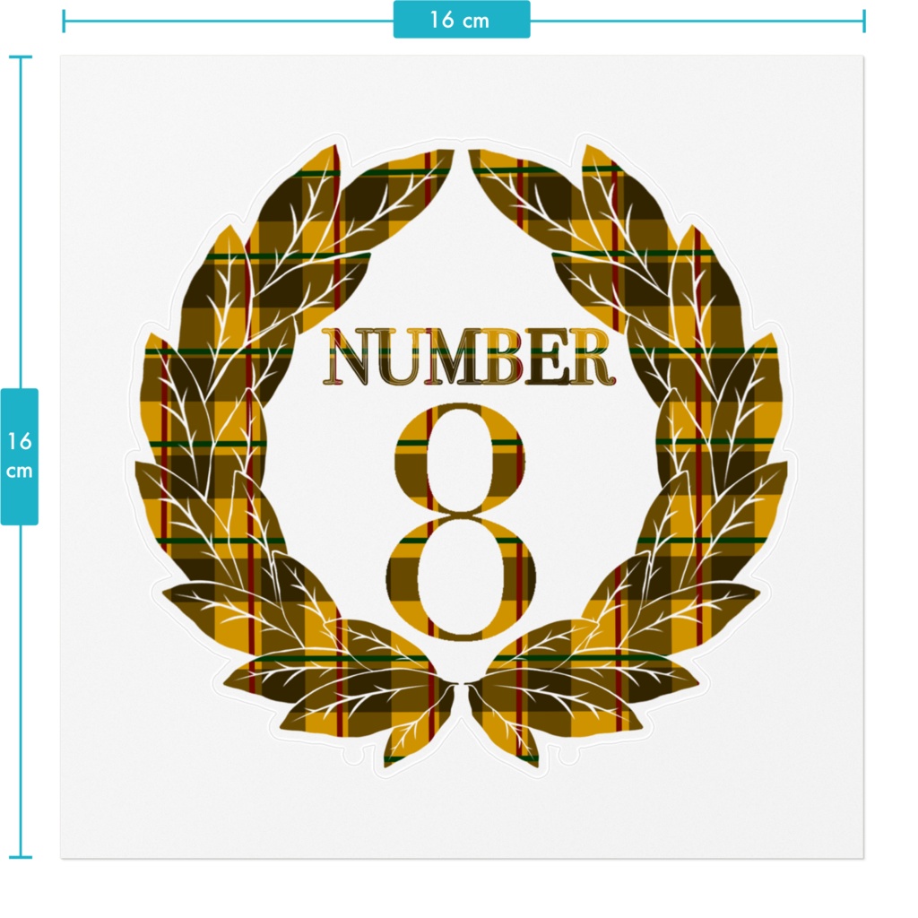 No.8 クランロゴ クリアステッカー イエロー MANA ver.