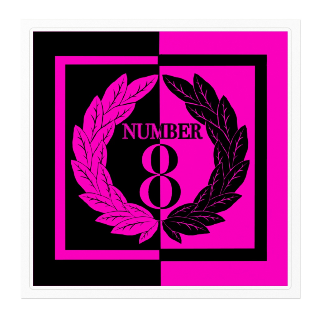 No.8クランロゴステッカー ピンク×黒 MANA ver.