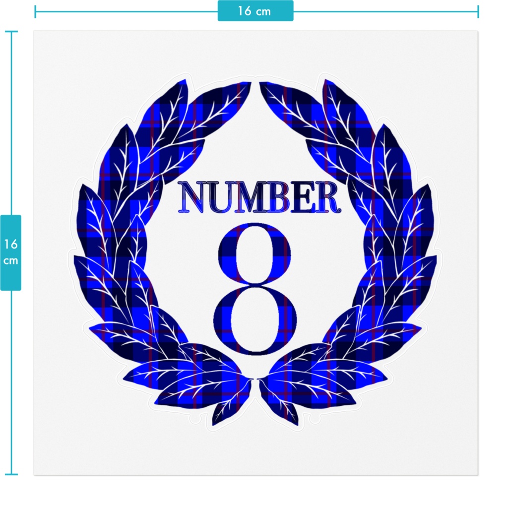No.8 クランロゴ クリアステッカー ブルー MANA ver.