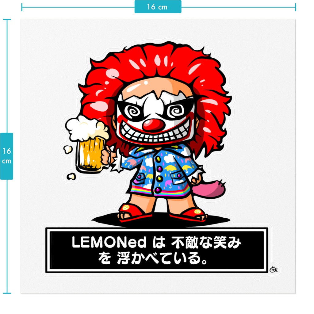 LEMONed クリアステッカー 16×16cm