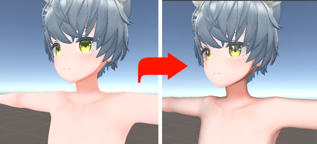 【Noul / NebbiaV2対応(割と誰でも使える)】瞳のハイライト(対応のみ)と肌がリアルよりになるマテリアルとマスクテクスチャセット(やり方付き)