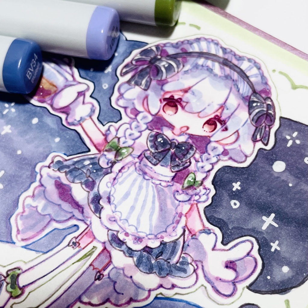 東方Project 直筆ミニ色紙 十六夜咲夜×ロリータ