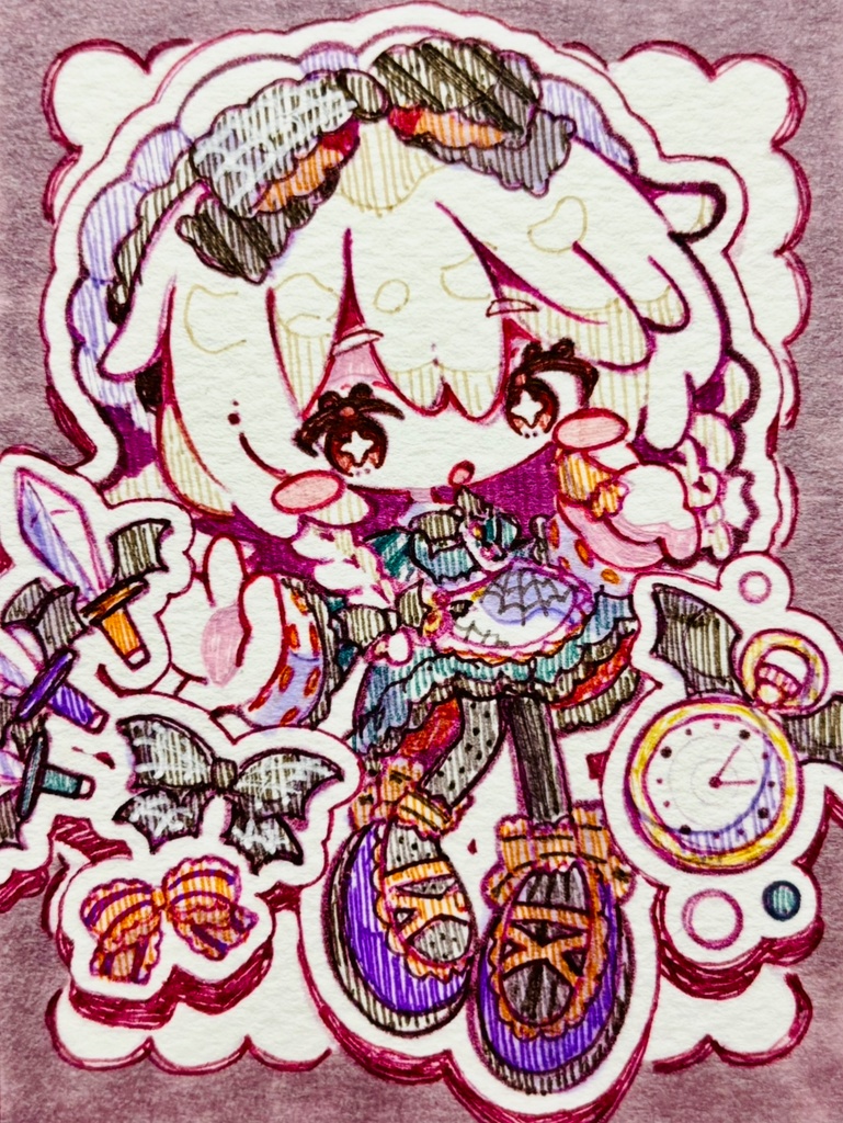 東方Project ボールペン原画 ゴシックハロウィンさくや