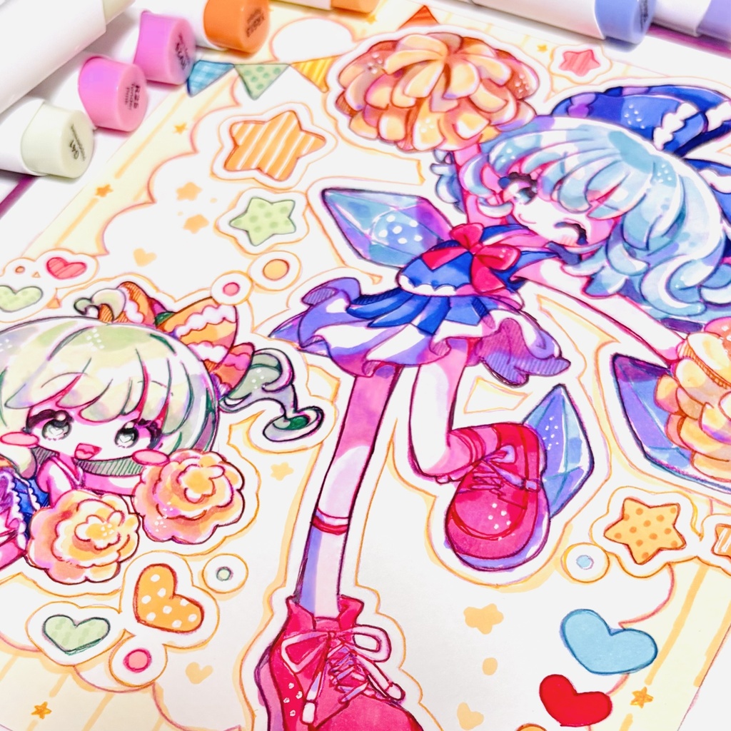 東方Project 直筆詰め込み小色紙 チルノ×大妖精🎉