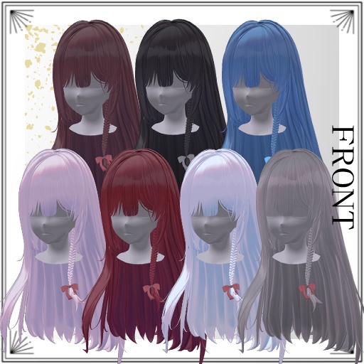 発売セール🎉【VRC想定MA対応】三つ編みアシメロング 【複数アバター対応】