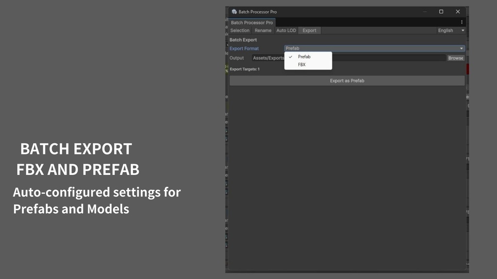 Batch Processor Pro - Rename, Auto LOD, Export