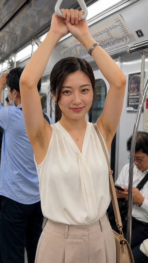 吊り革女子 デジタル壁紙パック（スマホ用10枚）