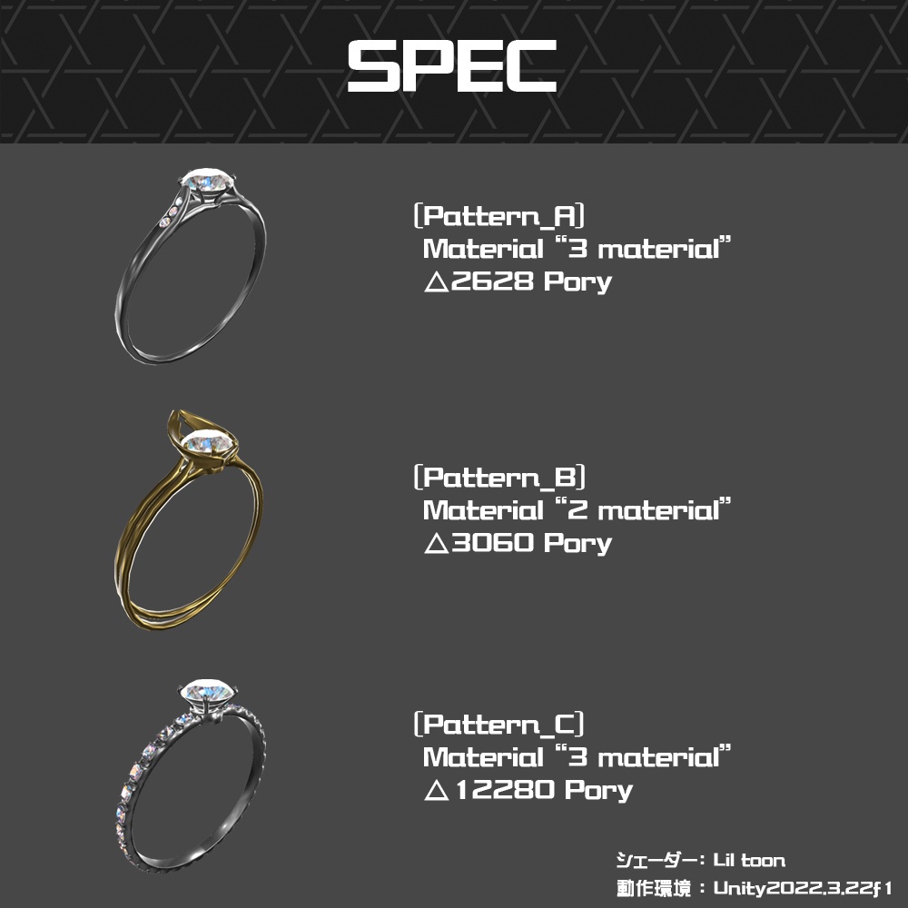 【Cavo's】ダイアモンド 指輪アクセサリー 3点セット