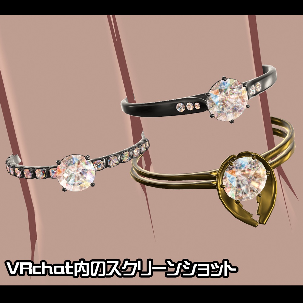 【Cavo's】ダイアモンド 指輪アクセサリー 3点セット