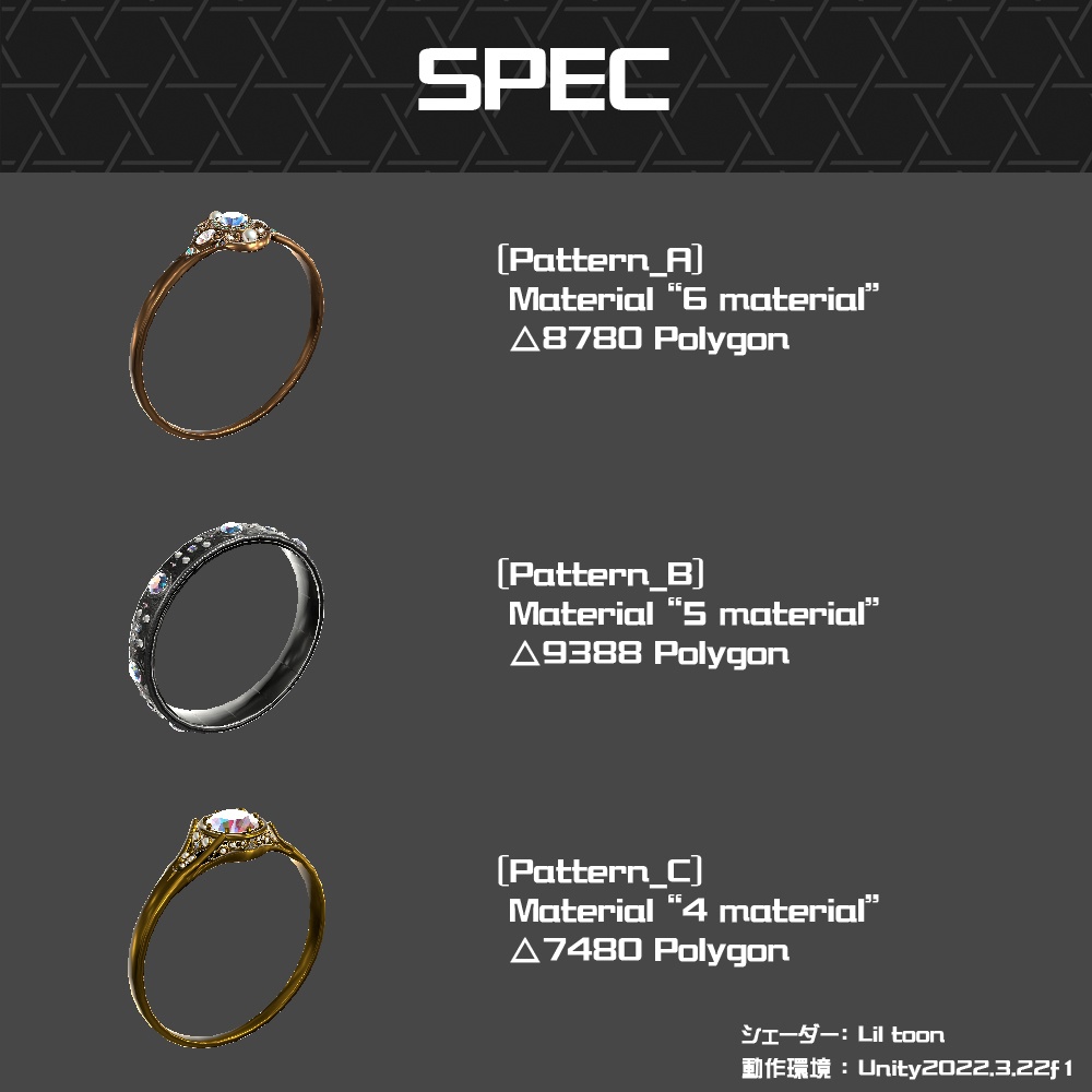 【Cavo's】リッチ 指輪アクセサリー 3点セット