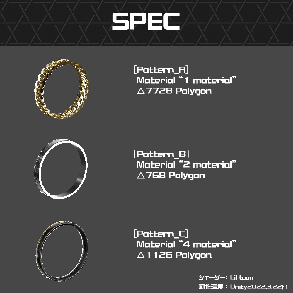 【Cavo's】クール 指輪アクセサリー 3点セット