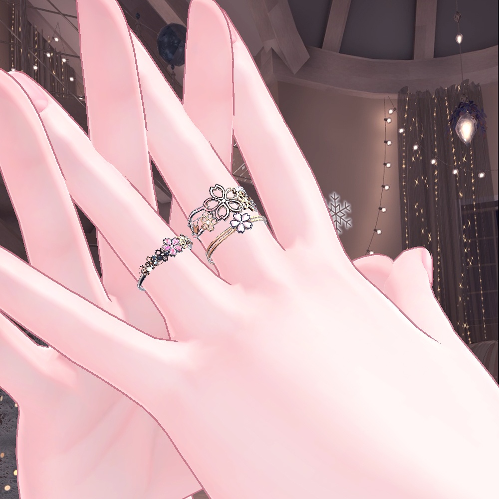 【Cavo's】桜 指輪アクセサリー 3点セット