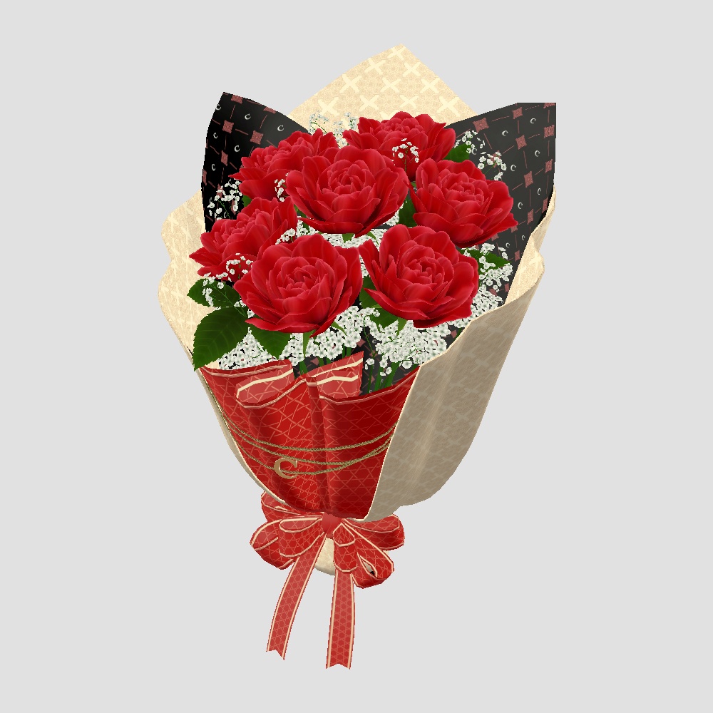 【Cavo's】ゆらゆら薔薇の花束 (小&大&花瓶セット)