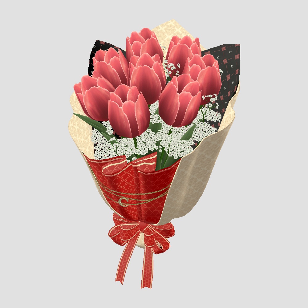 【Cavo's】ゆらゆらチューリップの花束 (小&大&花瓶セット)