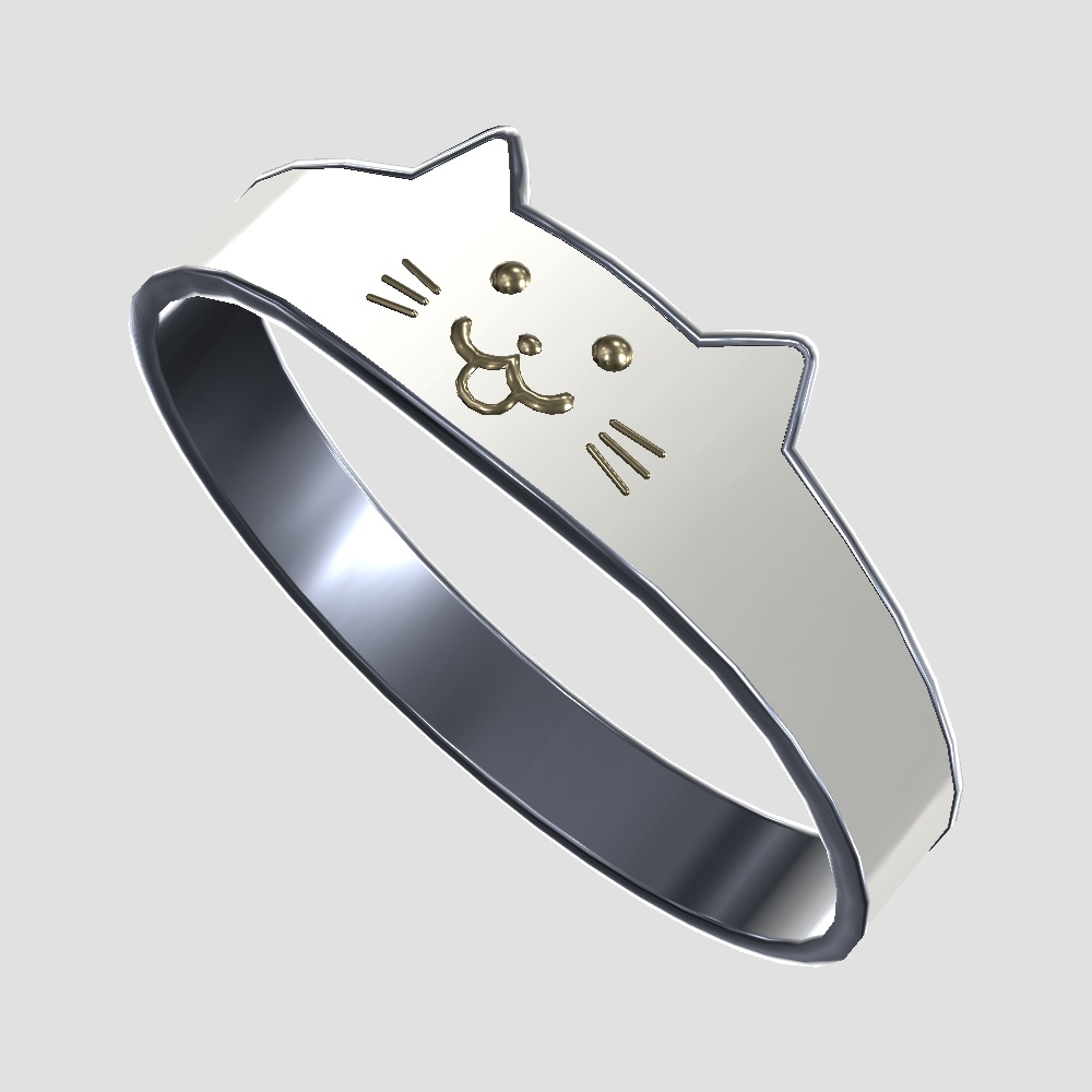 【Cavo's】ねこ 指輪アクセサリーⅢ 3点セット