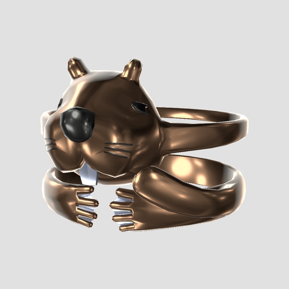 【Cavo's】ビーバー 指輪アクセサリー 3点セット