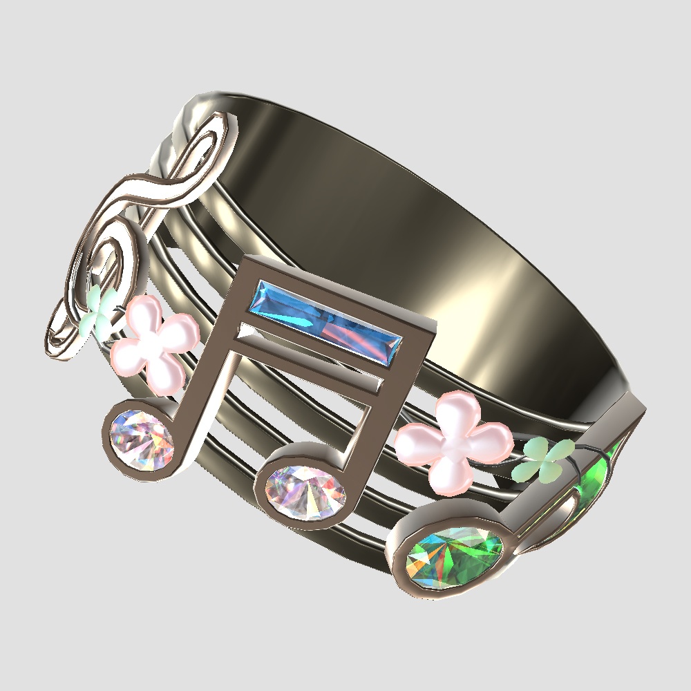 【Cavo's】音符 指輪アクセサリー 3点セット