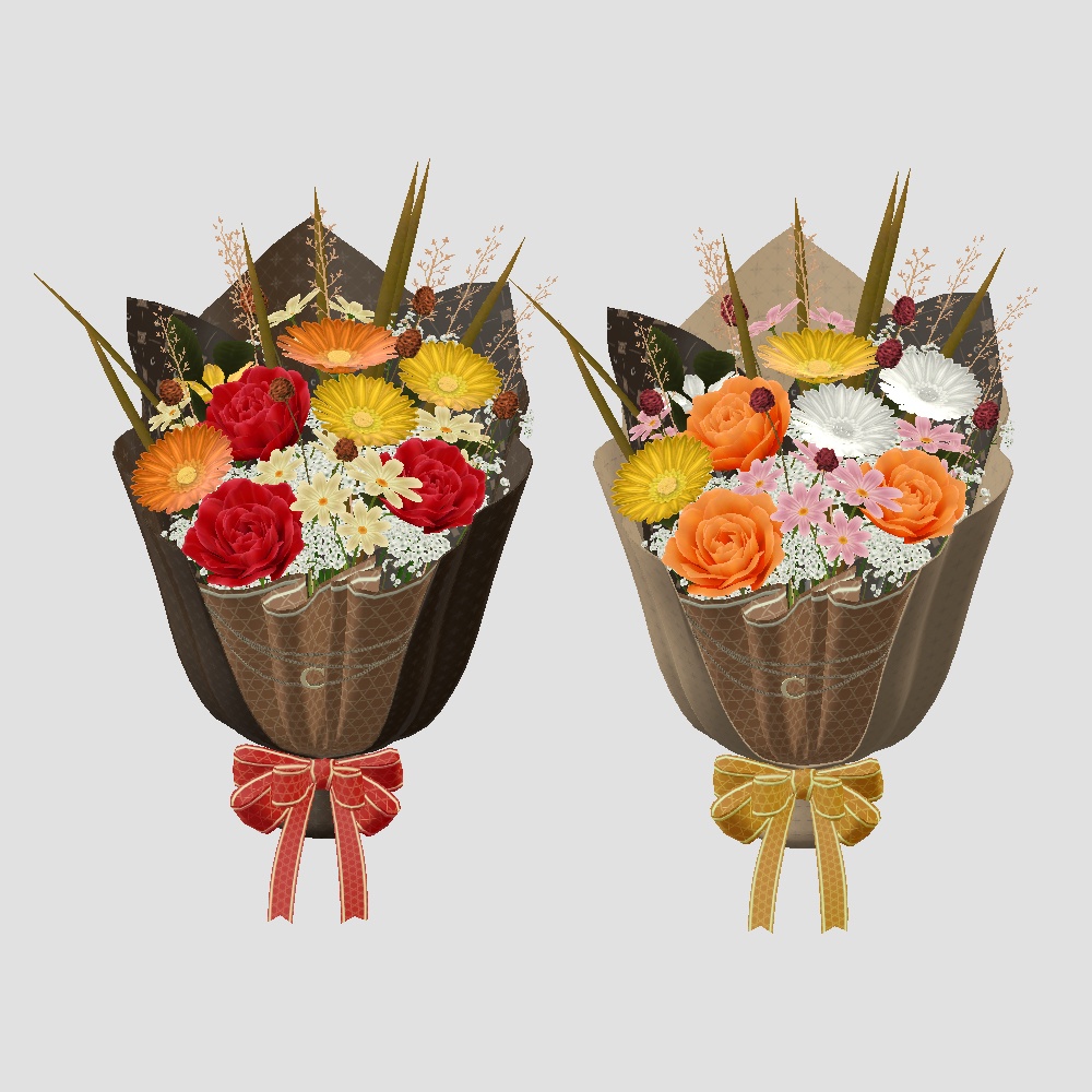 【Cavo's】ゆらゆら秋の花束 (小&大&花瓶セット)