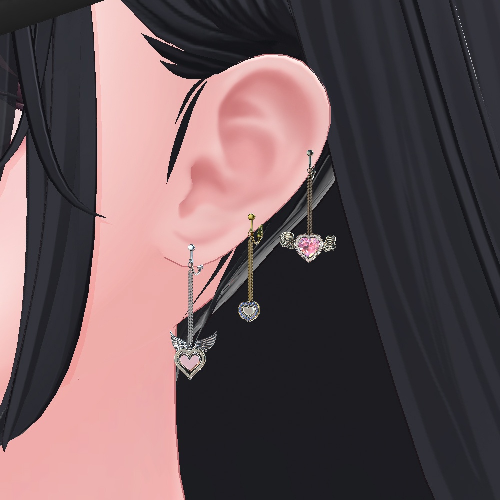 【無料】【Cavo's】ハート イヤリング 3点セット
