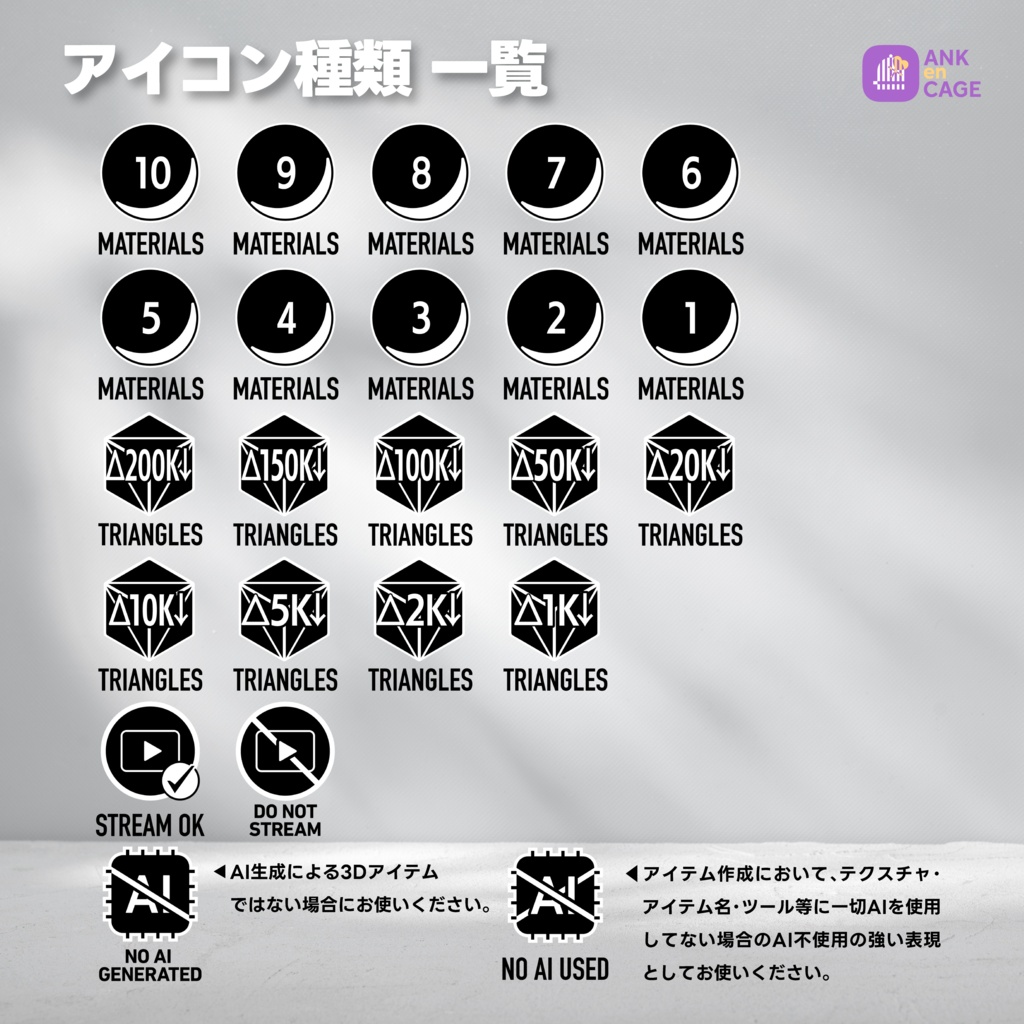 【無料】3Dアイテムのスペックがひと目で分かるアイコン集