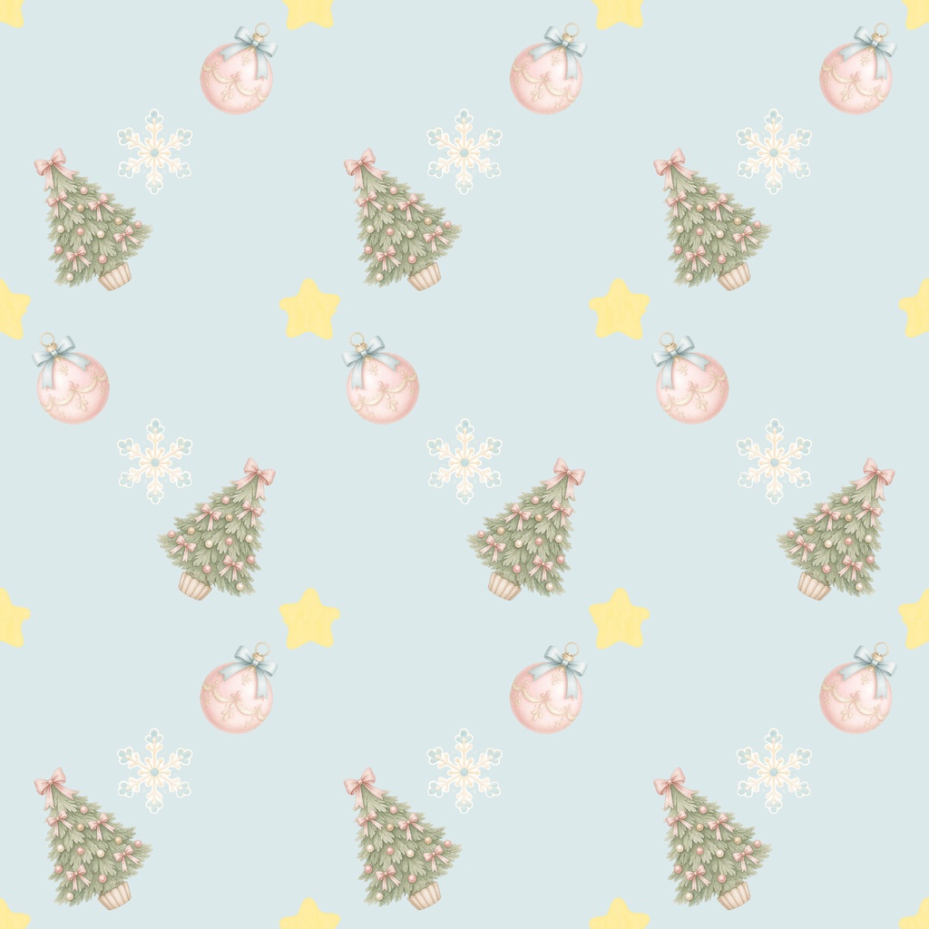 Christmas Sweet Collection - Snow Blue|クリスマス シームレスパターン4柄セット